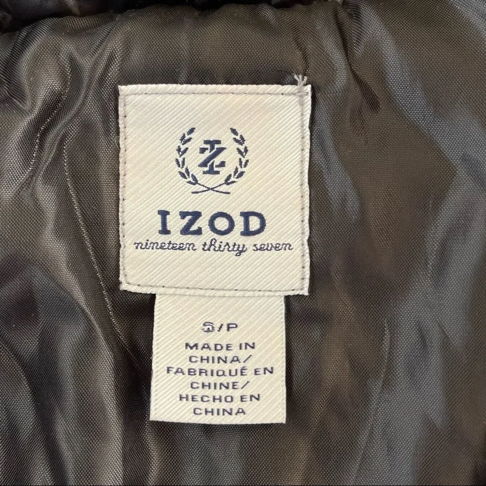 IZOD black puff vest, size S